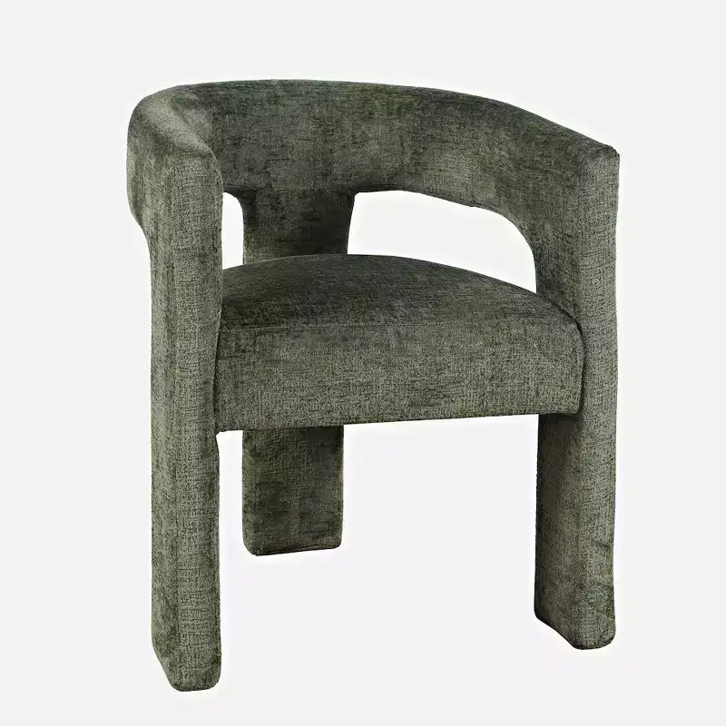 Modern Luxury Jacquard Fabric Upholstered Sculpture Armchair- Green Color