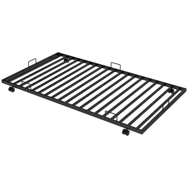 Whisen Metal Twin over Twin Bunk Bed with Trundle and 2 ladders
