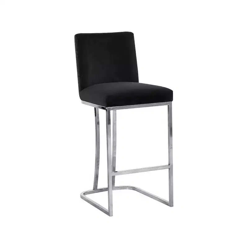 Meridian Furniture,Heidi Black Velvet Stool