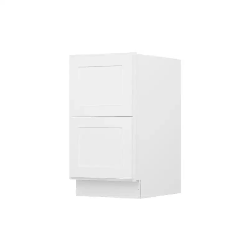 HOMLUX Easy-DIY Shaker White Ready to Assemble Drawer Base Kitchen Cabinet with 2 Drawers