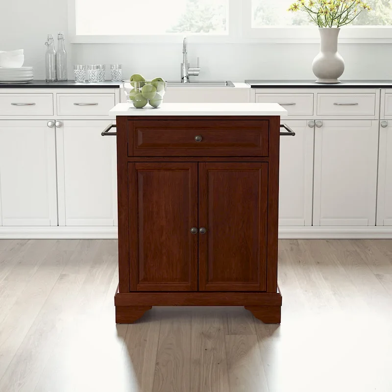 Granite Top Portable Kitchen Island/Cart - 31W x 18D x 35.5H