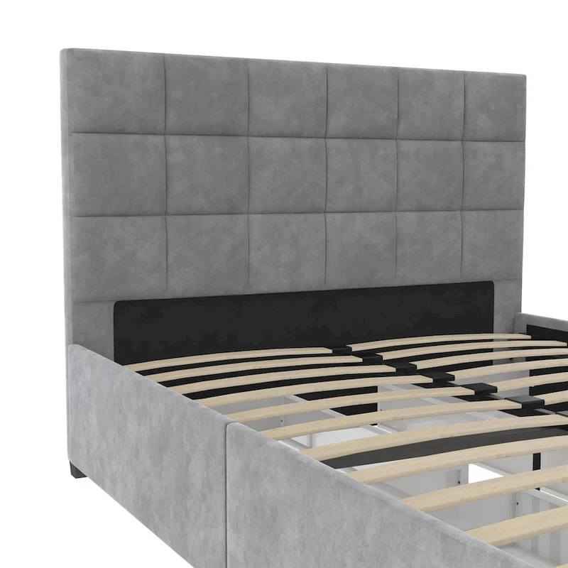 CosmoLiving Serena Upholstered Bed with Drawers