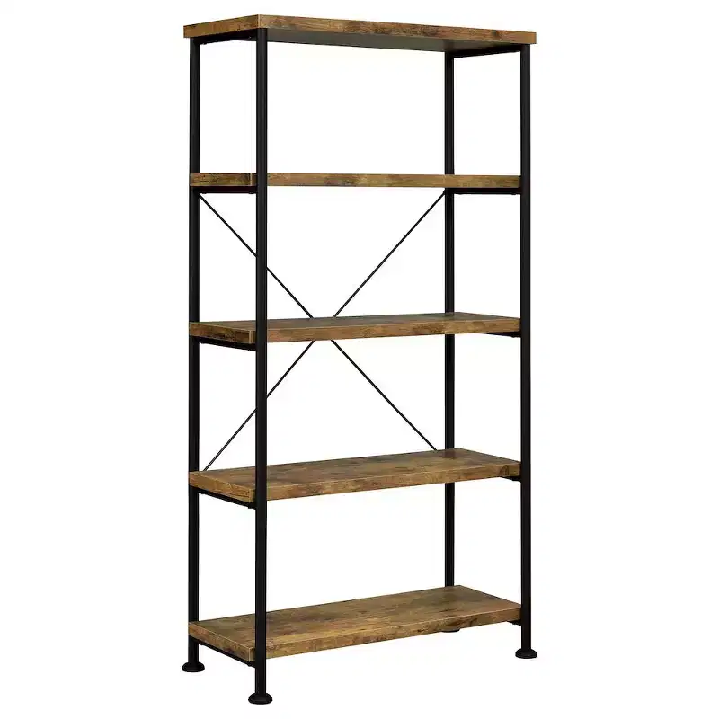 63-Inch 4-Shelf Bookshelf, Rustic Nutmeg