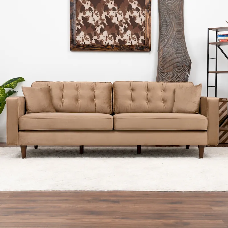 Mid Century Modern Furniture Style Velvet Living Room Couch