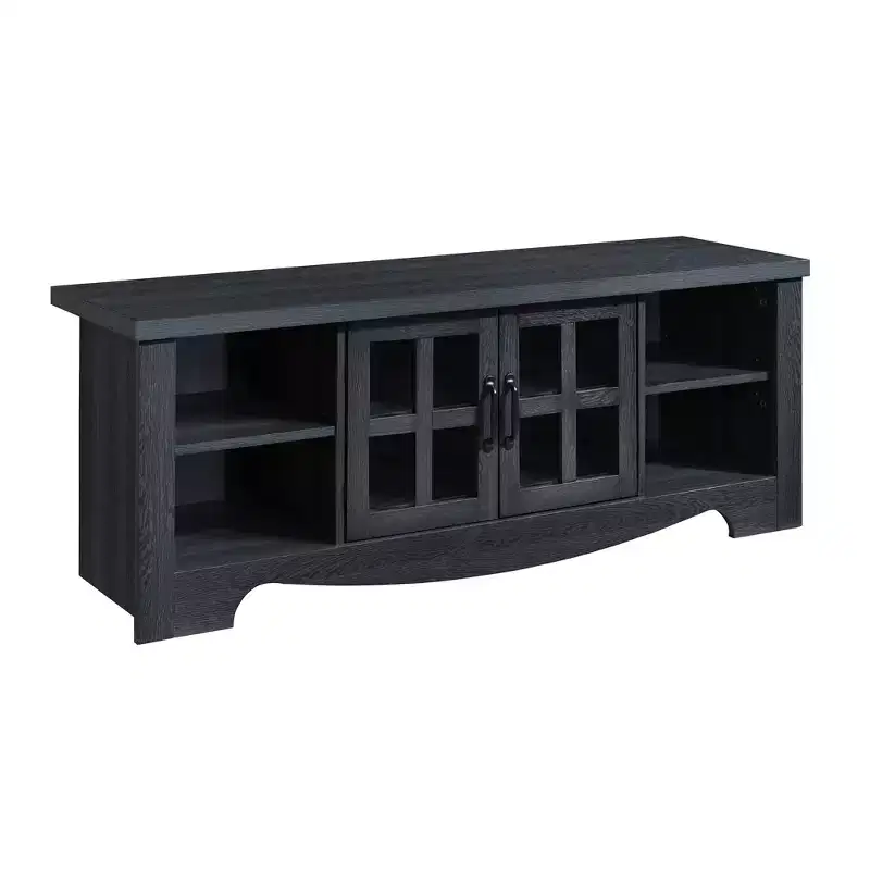 AndMakers 52.37 in. Wood TV Stand with 1 Glass-fronted Storage Cabinets Fits TV's up to 60 in.