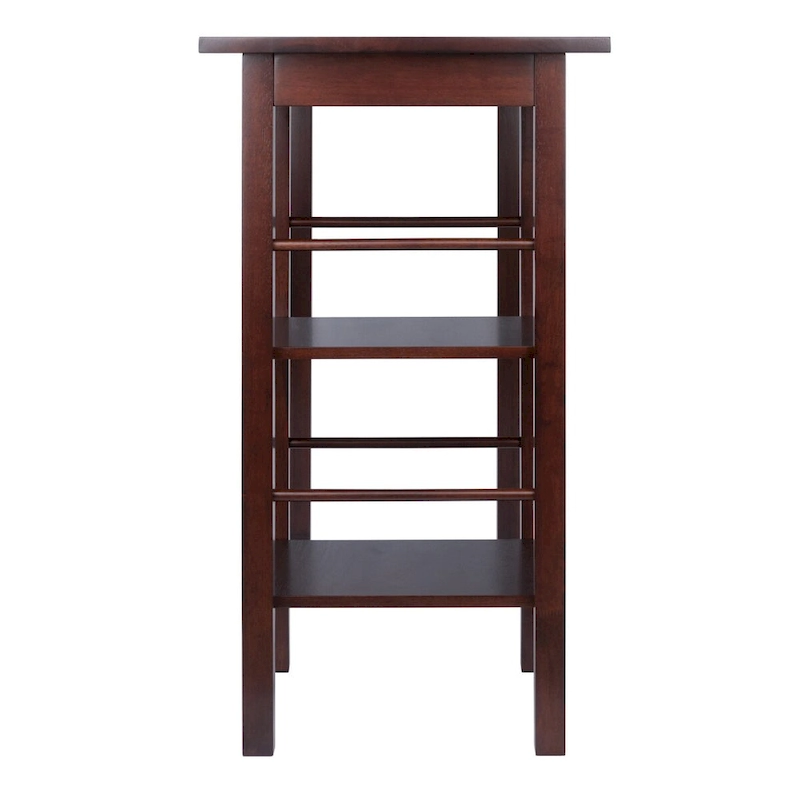 Egan Breakfast Kitchen Island with Shelves, Walnut - 45W x 19.7D x 36.2H