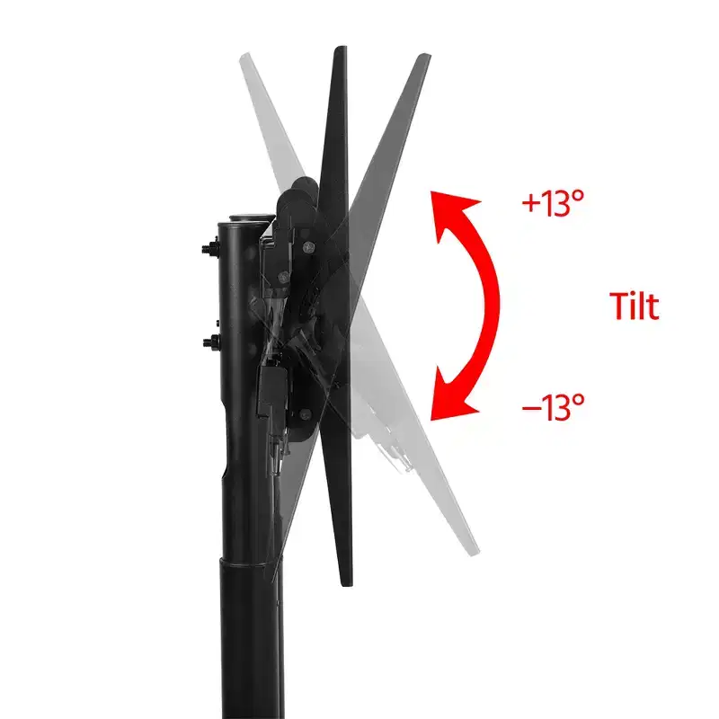 Yaheetech Adjustable Modern Mobile TV Stand TV Cart Black