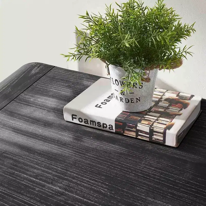 Antique Black Farmhouse Sideboard with Curved Storage