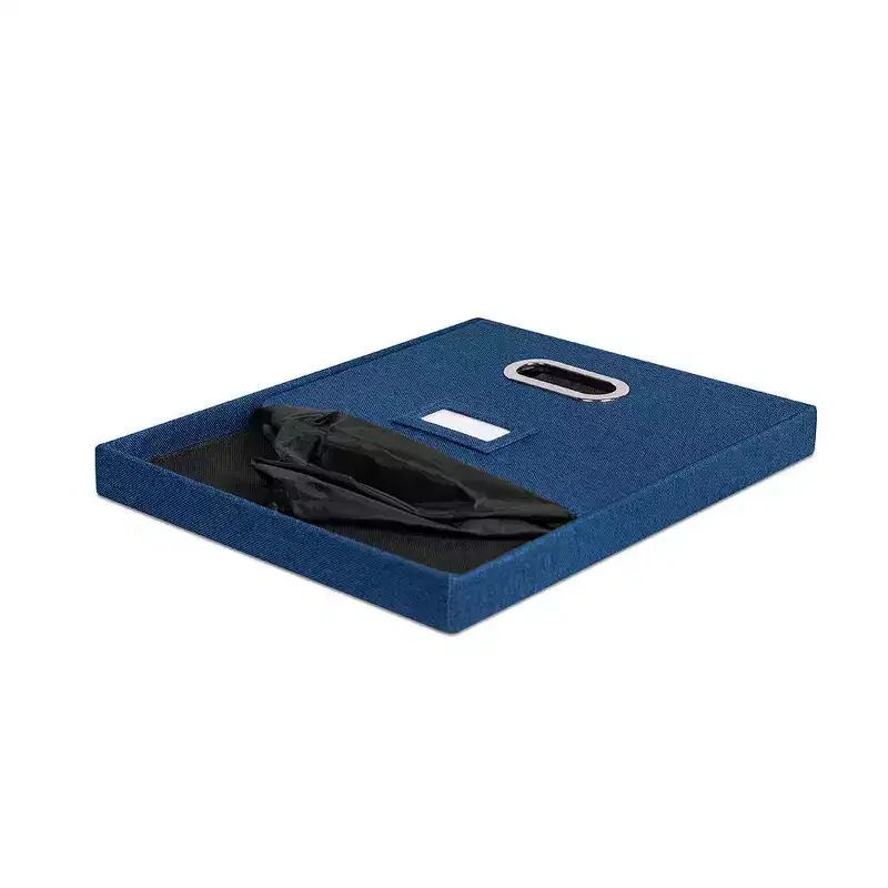 1-Pack Collapsible File Storage Organizer with Lid - Navy