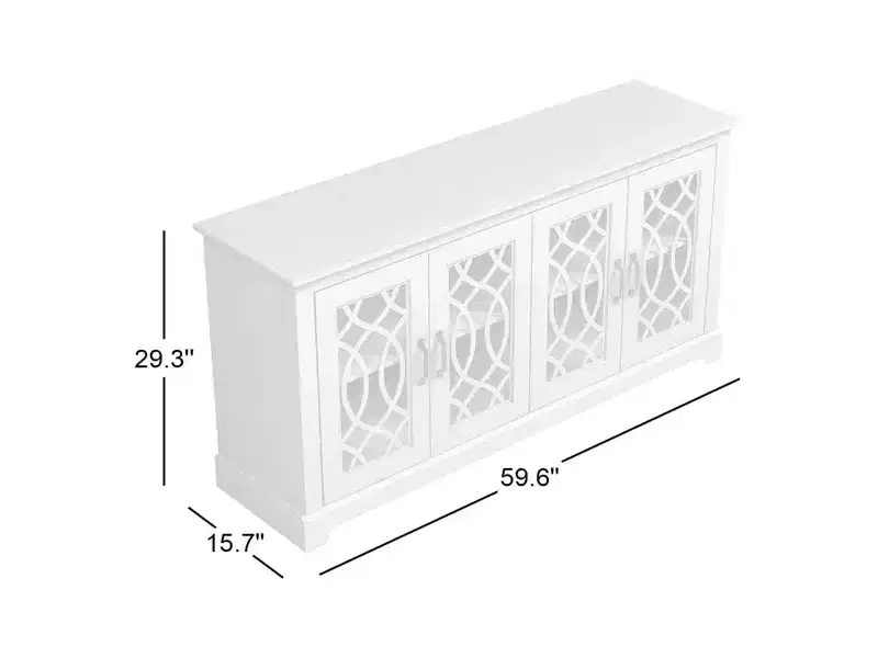 TV Stand with storage and decorative Cut-Out Pattern 59.6 W  15.7 D  29.3 H
