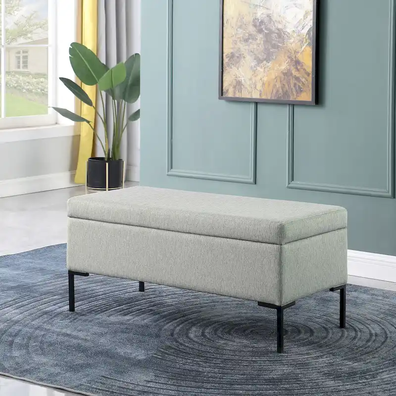 Round Upholstered Accent Ottoman | Padded Seat | Living Room Footrest & Extra Seating