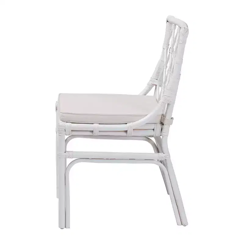 bali & pari Carwyn Rattan Dining Chair White
