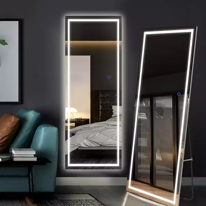 63 in. W x 16 in. H Rectangular LED Vanity Mirror with Lights, Silver