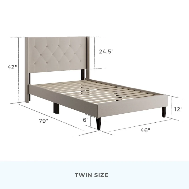 Brookside Isabelle Button Tufted Wingback Upholstered Bed