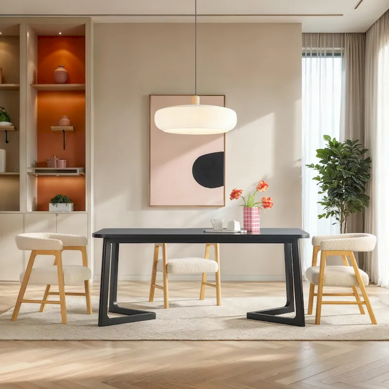 Middlebrook Modern Solid Wood Dining Table with Geometric Legs