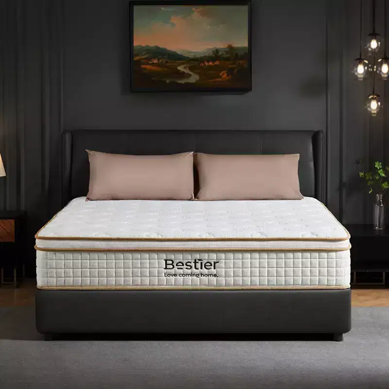 10 inch Queen Size Tencel Medium Hybrid Mattress, Plush Layer and Cooling Gel Memory Foam Mattress in a Box