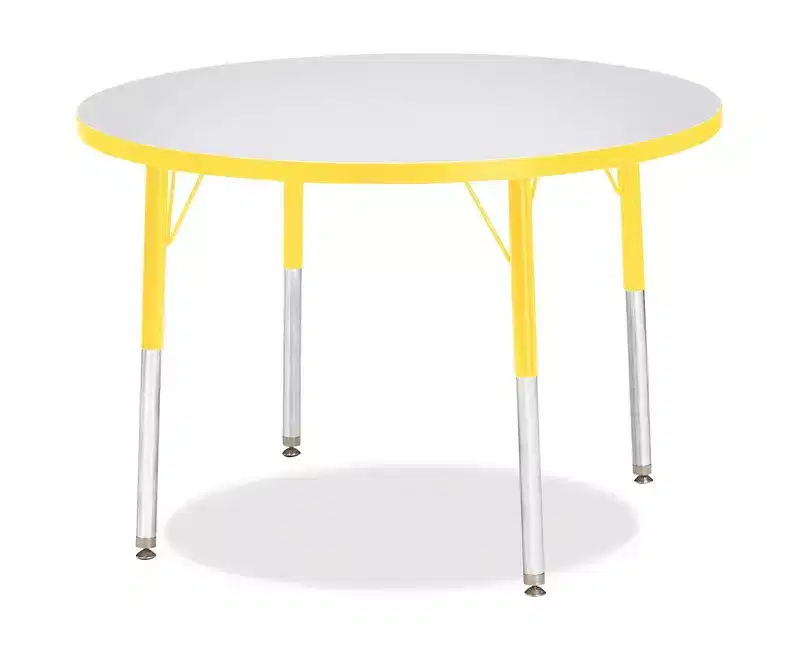 Jonti-Craft Berries Adult Height Color Edge Round Table (36 x 36) in Yellow