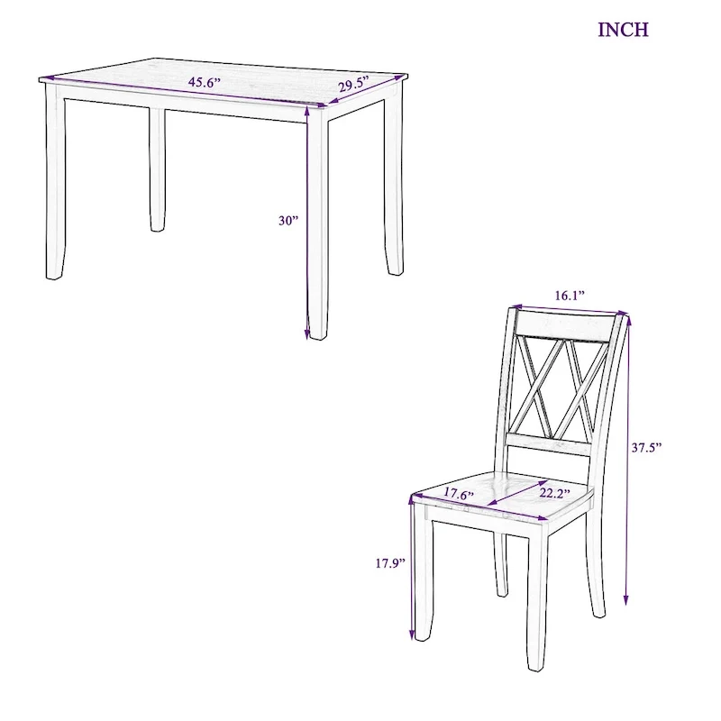 5-Piece Dining Table Set