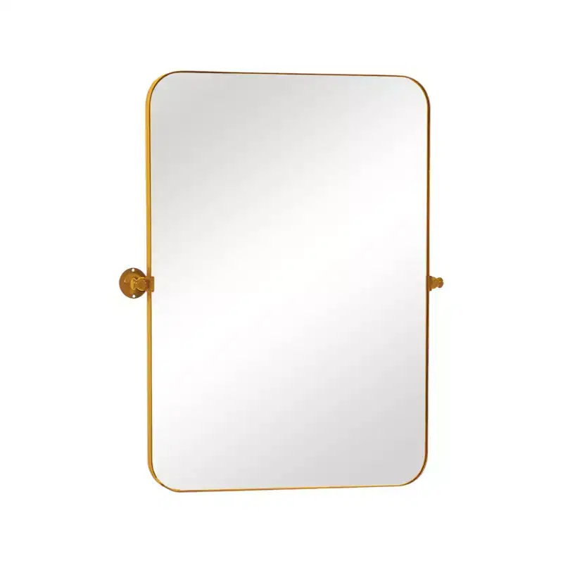32 Gold Iron Tilting Framed Accent Mirror