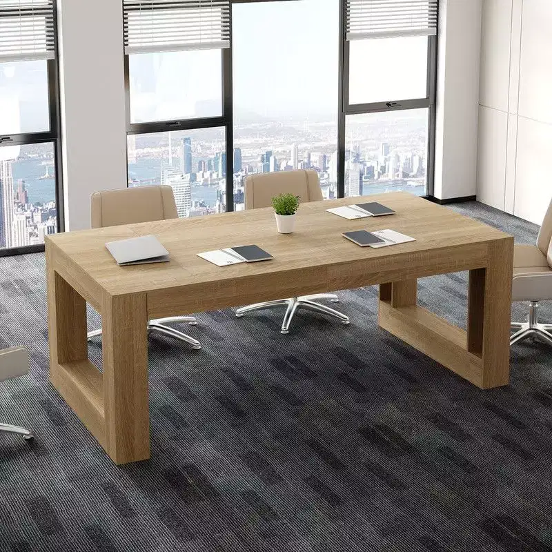 Famapy Office Conference Desk with Open Frame Design,Spacious Computer Desk,Writing Desk for Airy Look,Sturdy for Team Meetings