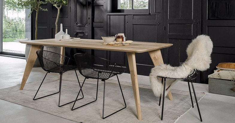 Dining Table in Cotton Oak - Handcrafted from solid wood - this exquisite solid oak dining room table from the collection is a