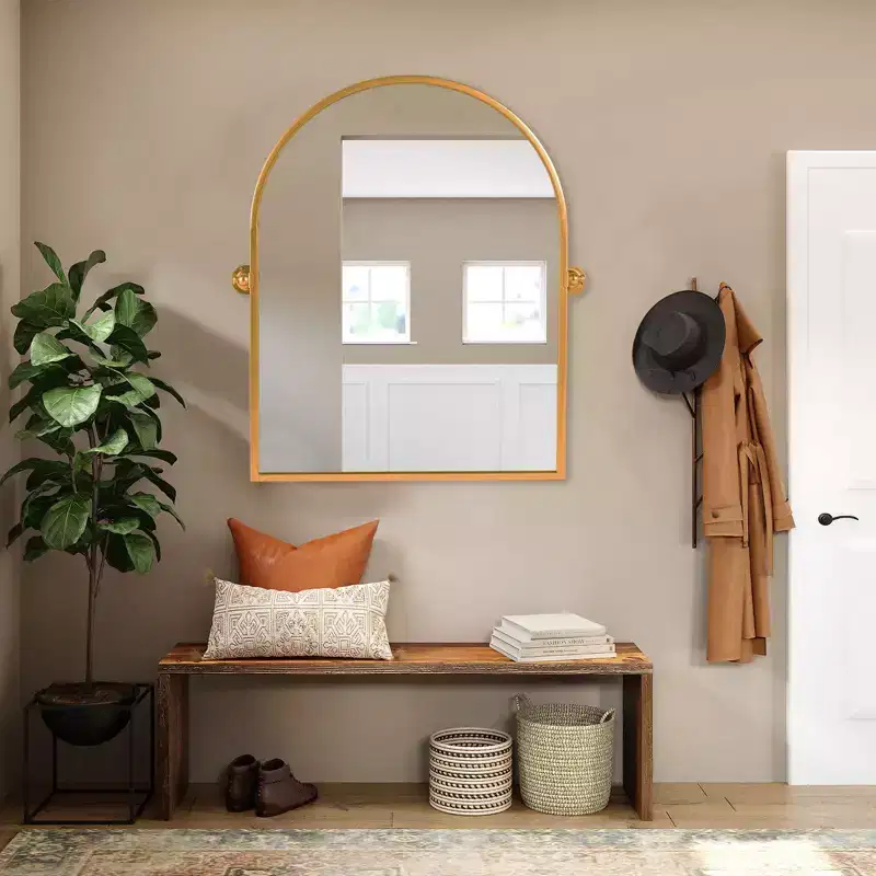 Golden Iron Arch Frame Mirror 80x60cm