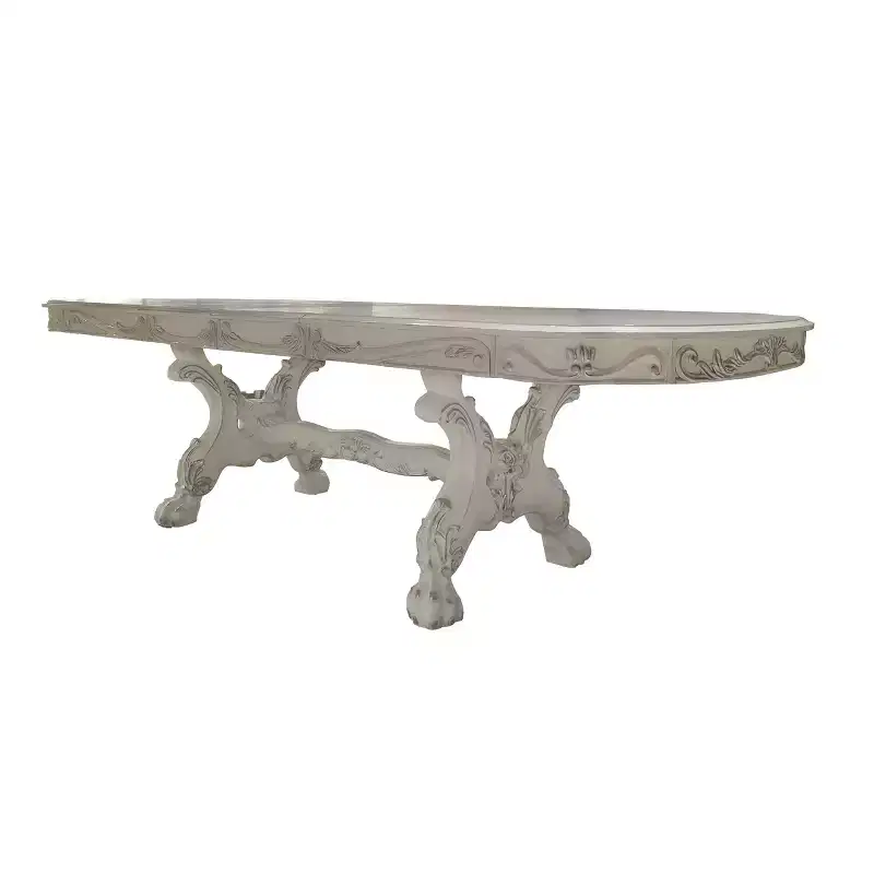 Dresden Dining Table Bone White Finish - Acme Furniture