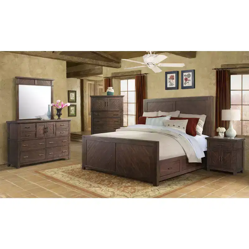Walnut Brown 8-Drawer Dresser with Cabinet, Rustic Finish