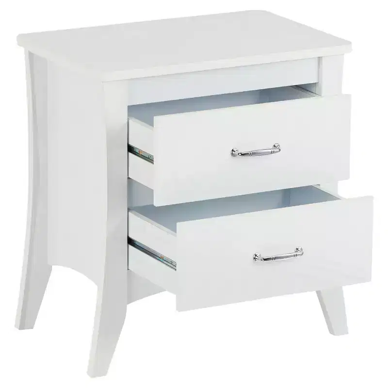 25 Wood Two Drawer Nightstand