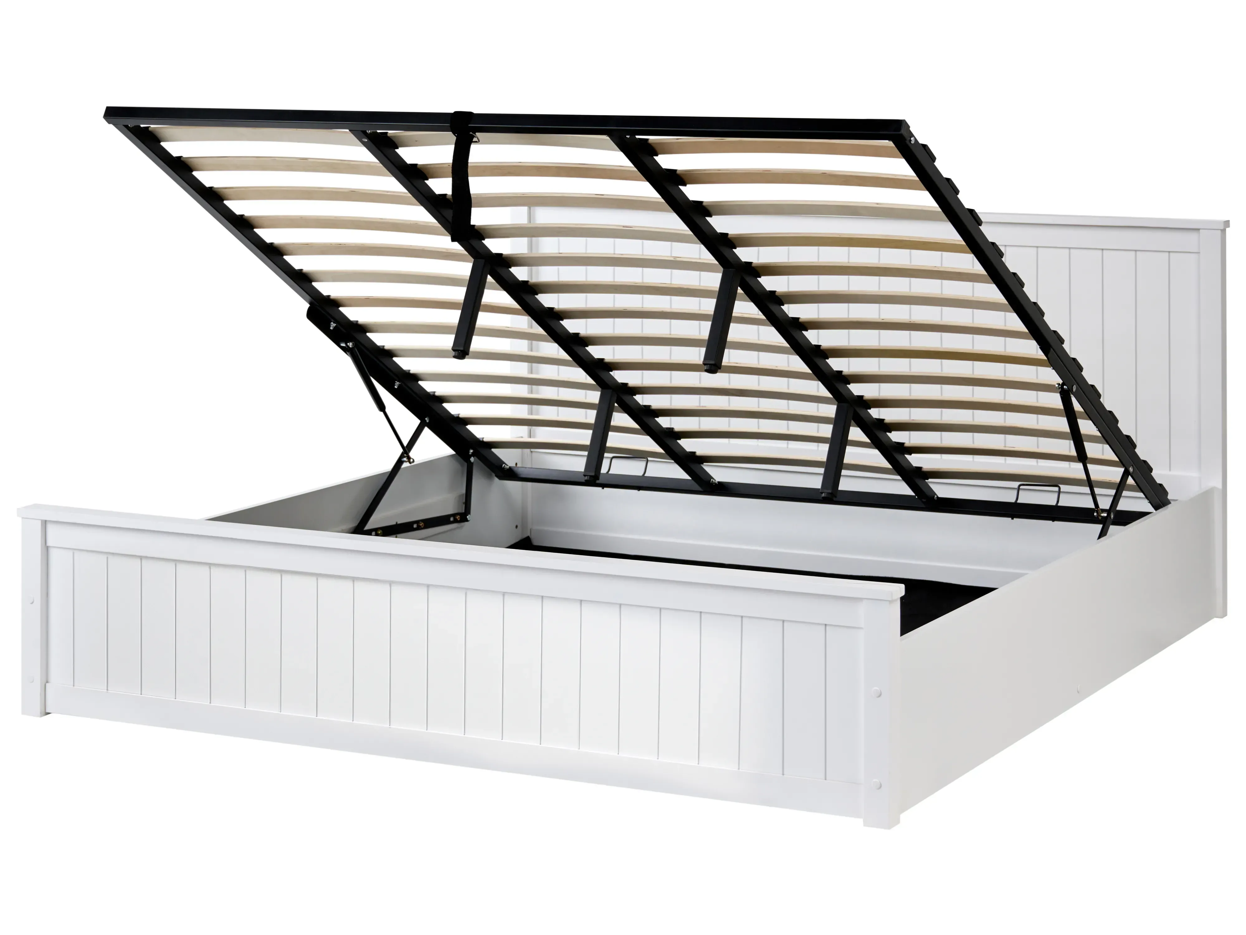 Letto contenitore Legno di pino  180 x 200 cm Bianco
