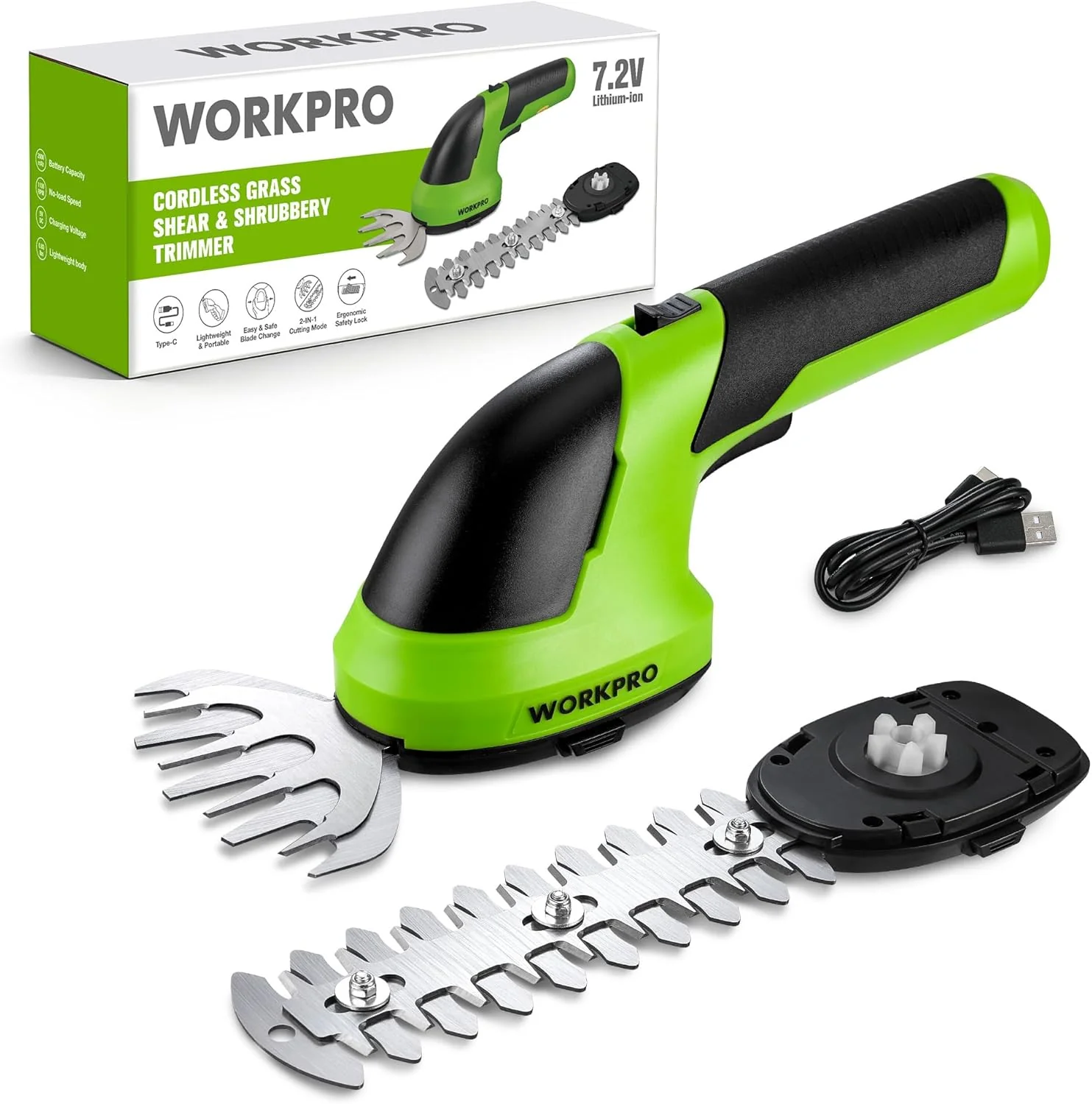 7.2V Cordless Grass Shear & Shrubbery Trimmer with 5.9