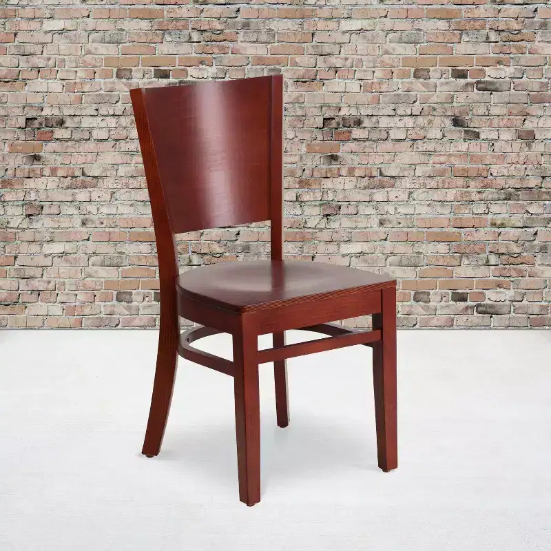 Emma and Oliver Solid Back Wooden Restaurant Dining Chair