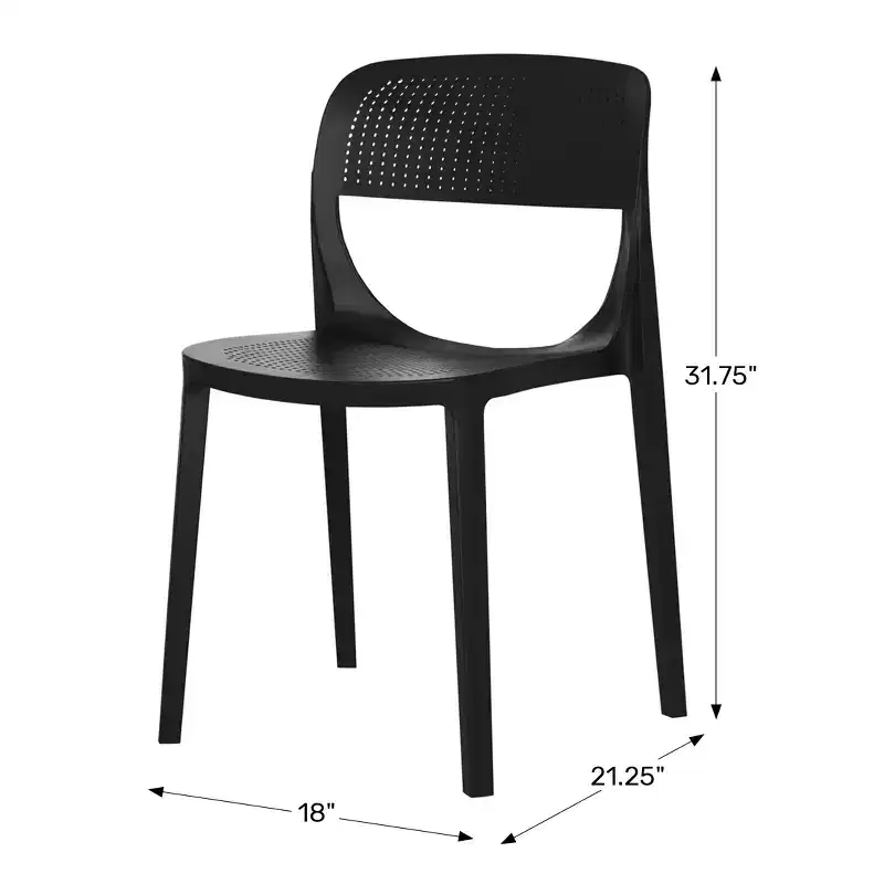 WestinTrends Playa Modern Stackable Plastic Resin Patio Dining Side Chair (Set of 2)