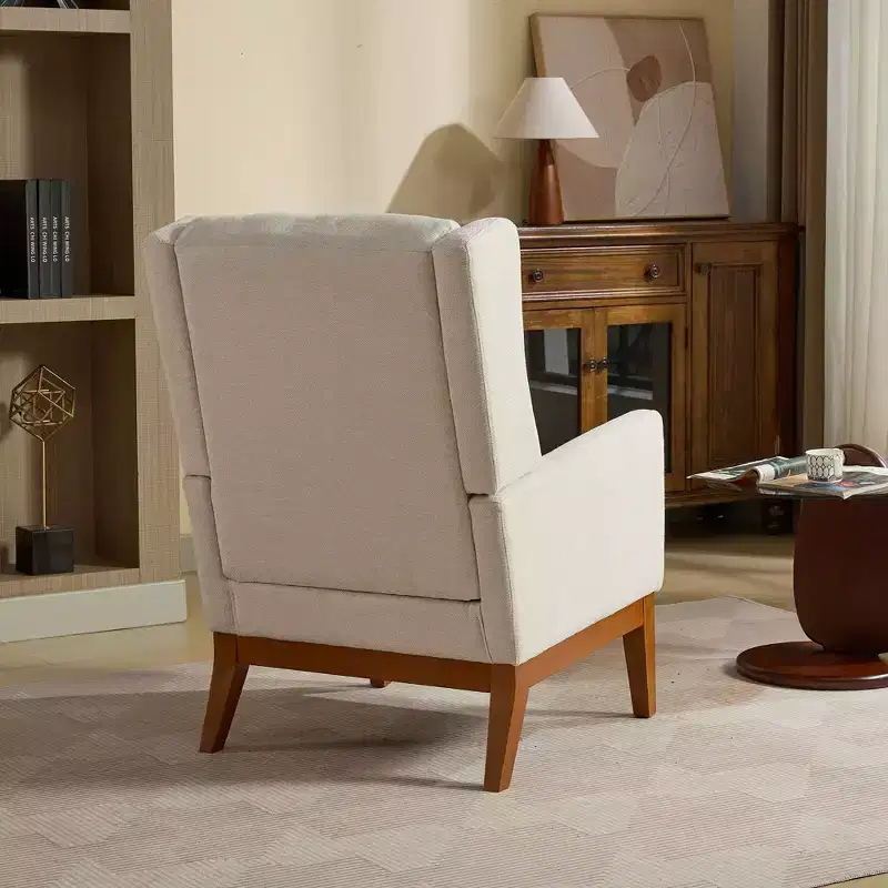 Modern High Back Accent Chair with Upholstered Seat for Living Room & Bedroom