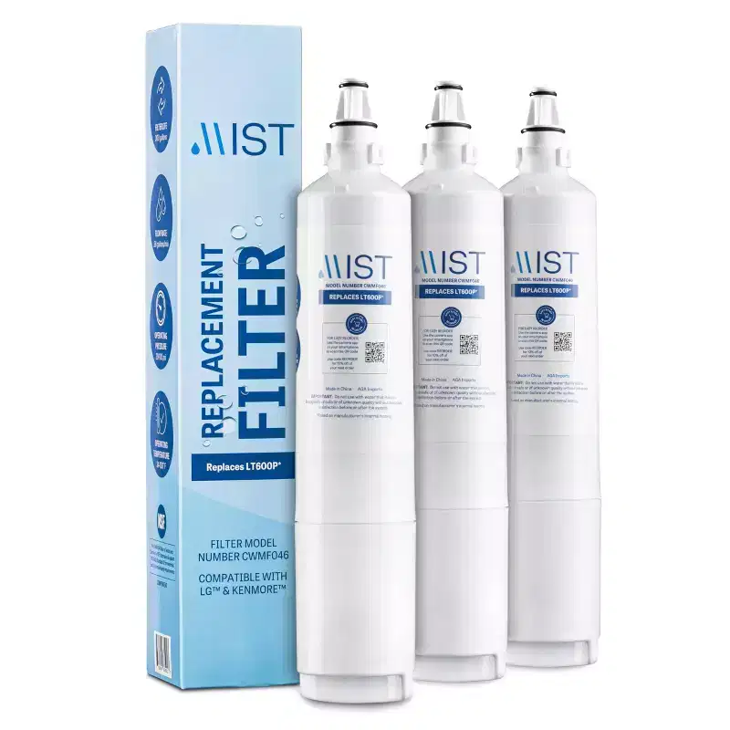 Mist LG LT600P Compatible with LT600P, 5231JA2006A, Kenmore 9990, 46-9990 Refrigerator Water Filter (3pk): LG Replacement Cartridge, Carbon Filter
