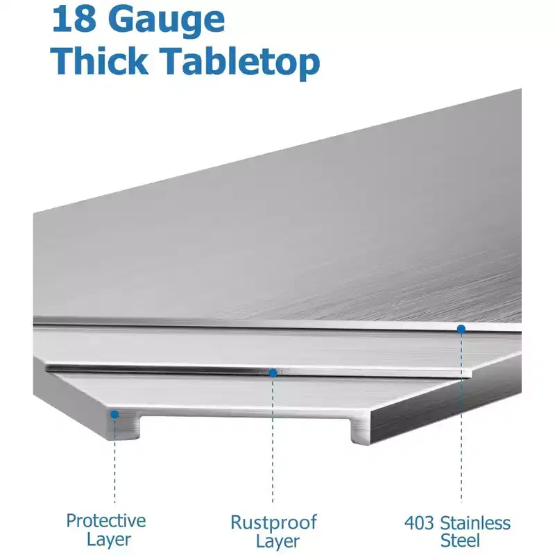 Heavy Duty Stainless Steel Table for Prep and Work, NSF Commercial Table with Adjustable Bottom Shelf for Kitchen, Restaurant, Home, Garage