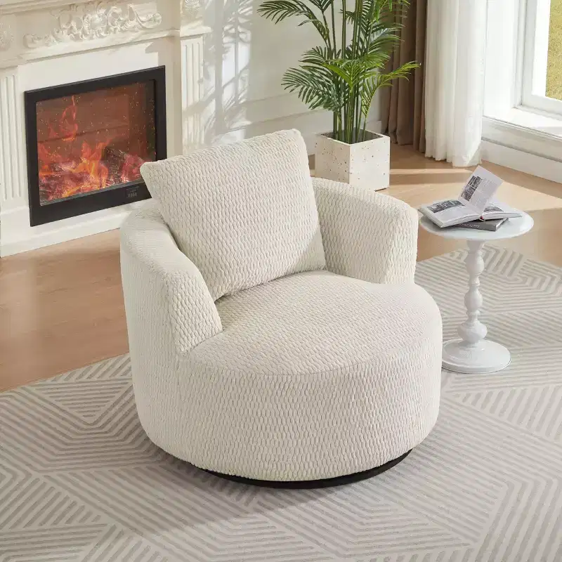 Modern 360' Swivel Accent Chair Barrel Chairs with Comfort Seating,Small Arm Chair Sofa for Living Room,Office,Apartment