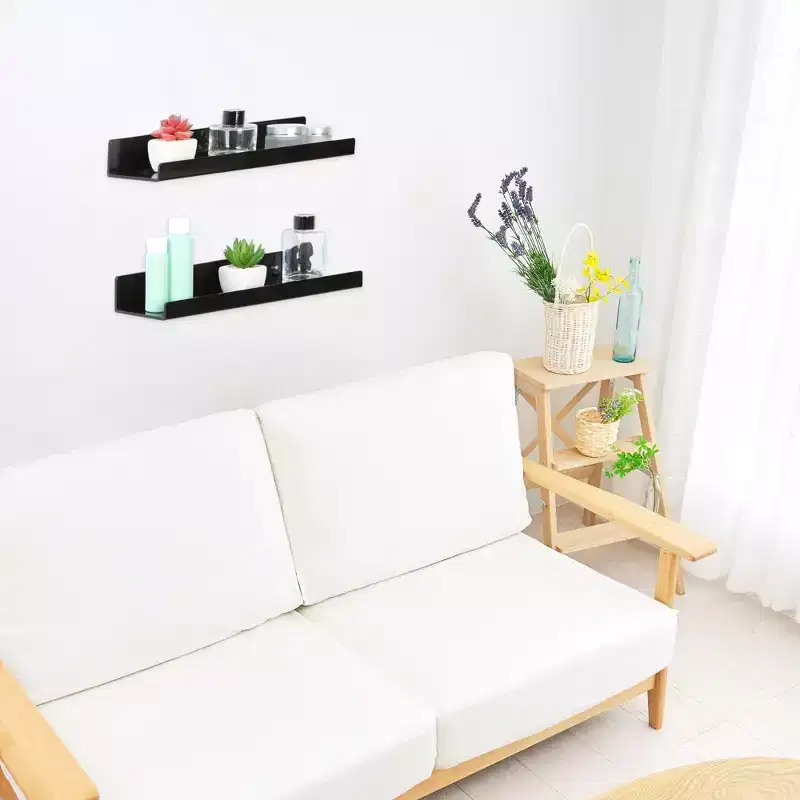 Acrylic Waterproof Wall Floating Shelf, 15x4x2 Inch, 8.8 lbs Capacity
