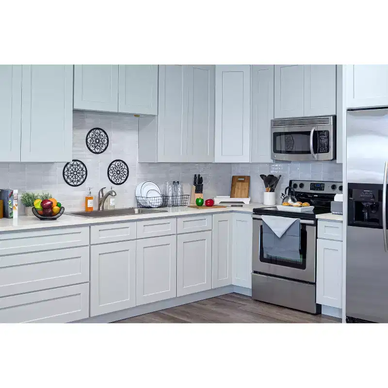 CASAINC 36 W x 24 H x 27 D Shaker Base Kitchen Cabinet, Solid Wood Frame, Water-Based Low-VOC Paint, Soft-Close, RTA, Dove Gray