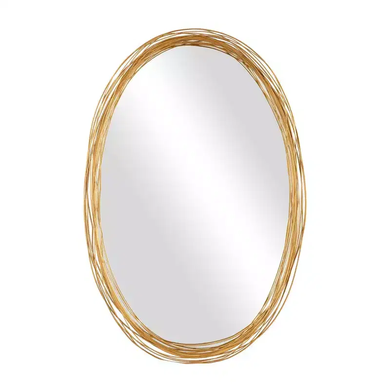 Gillian Antiqued Brushed Gold 26 x 39 Wall Mirror
