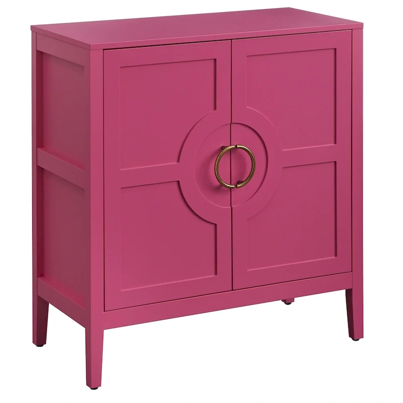 Console Cabinet with Adjustable Shelf and Metal Handles