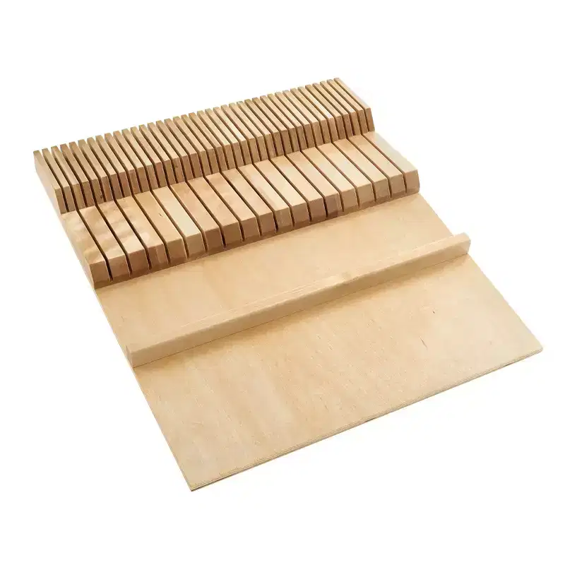 Dual Row Trimmable Knife Block Drawer Organizer Insert