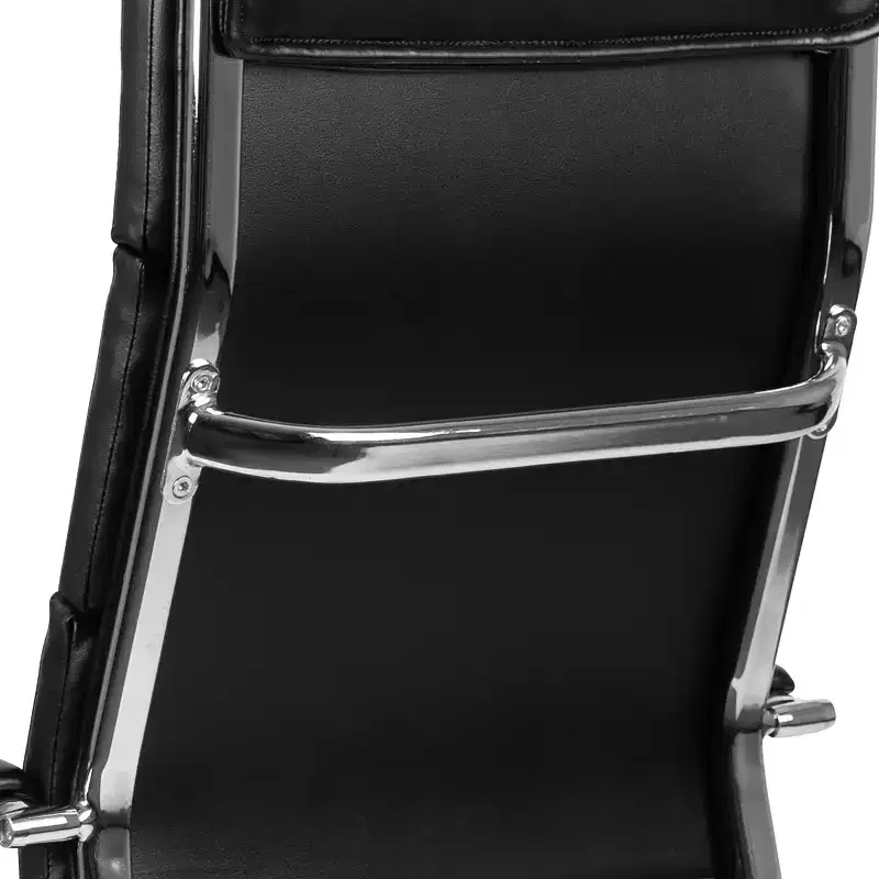 High Panel-Back Ergonomic Office Chair with Padded Metal Arms Executive Swivel Computer Desk Chair