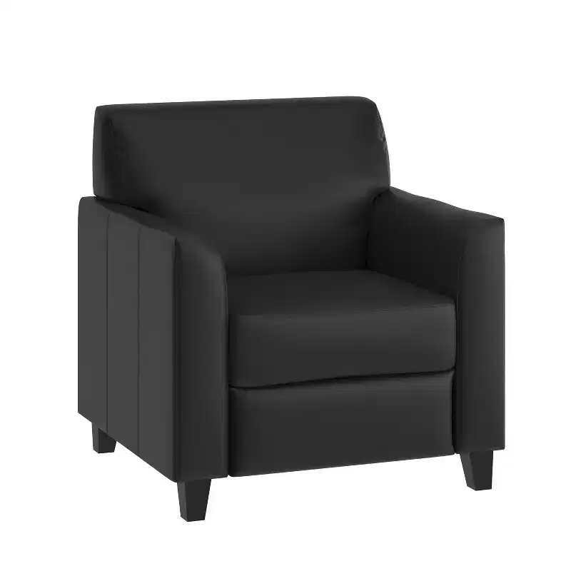 Emma and Oliver Leather Chair with Clean Line Stitched Frame