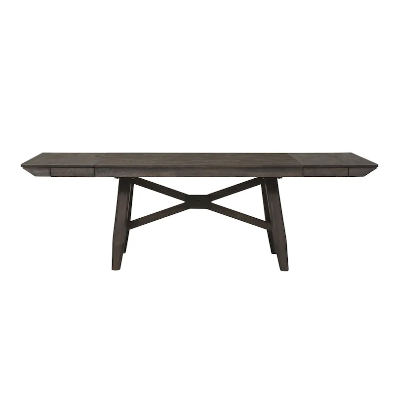 Double Bridge Dark Chestnut Optional 6 Piece Trestle Table Set