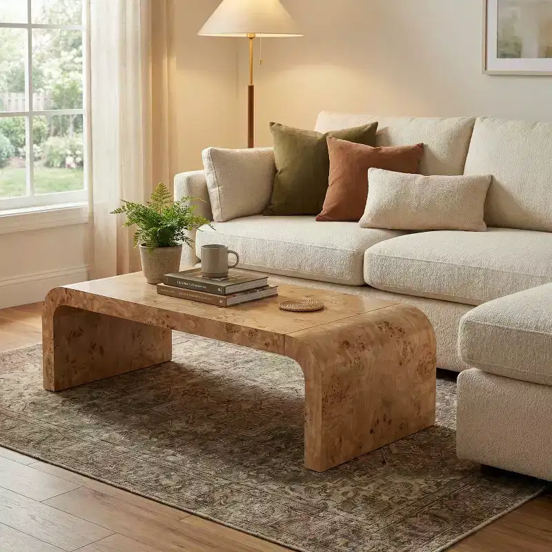 Christopher Knight Home Arden Modern Waterfall Coffee Table with Curved Edges