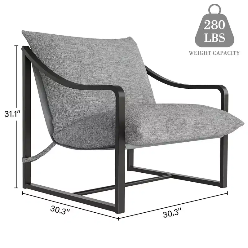 Modern Sling Accent Chair, Multi-Use Seating, Cozy Lounge Chair,Compact Durable Lazy Chair, for Living Room, Study Room , and ,Relaxation