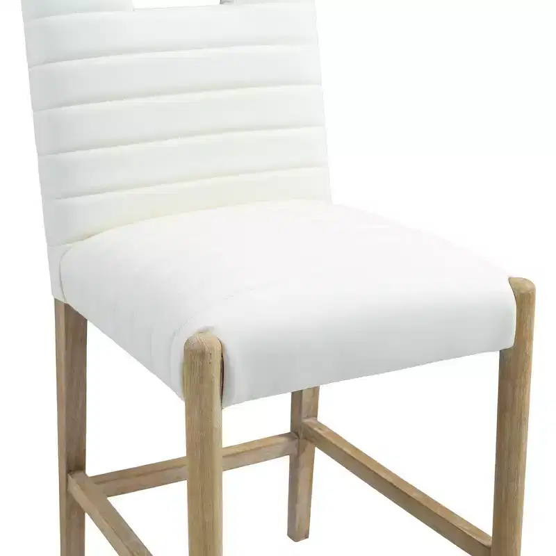 Cream Vegan Leather Counter Stool