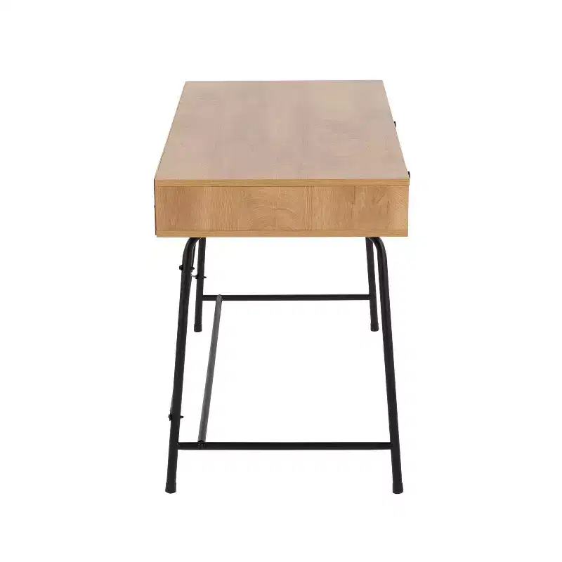 Wood Computer Desk Black/Brown : Sturdy Metal Frame, Rectangular Top, Storage Drawer