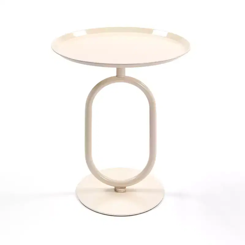 Lantern-Shaped Metal End Table 21.3 Small Round Coffee Pedestal Living Room Corner Accent